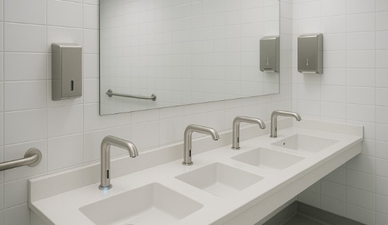 Reinforced restroom mounting and ADA compliance illustration